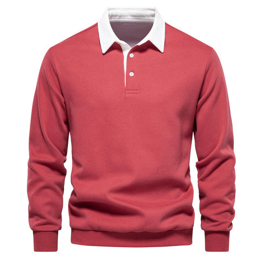 Elegant langærmet poloshirt